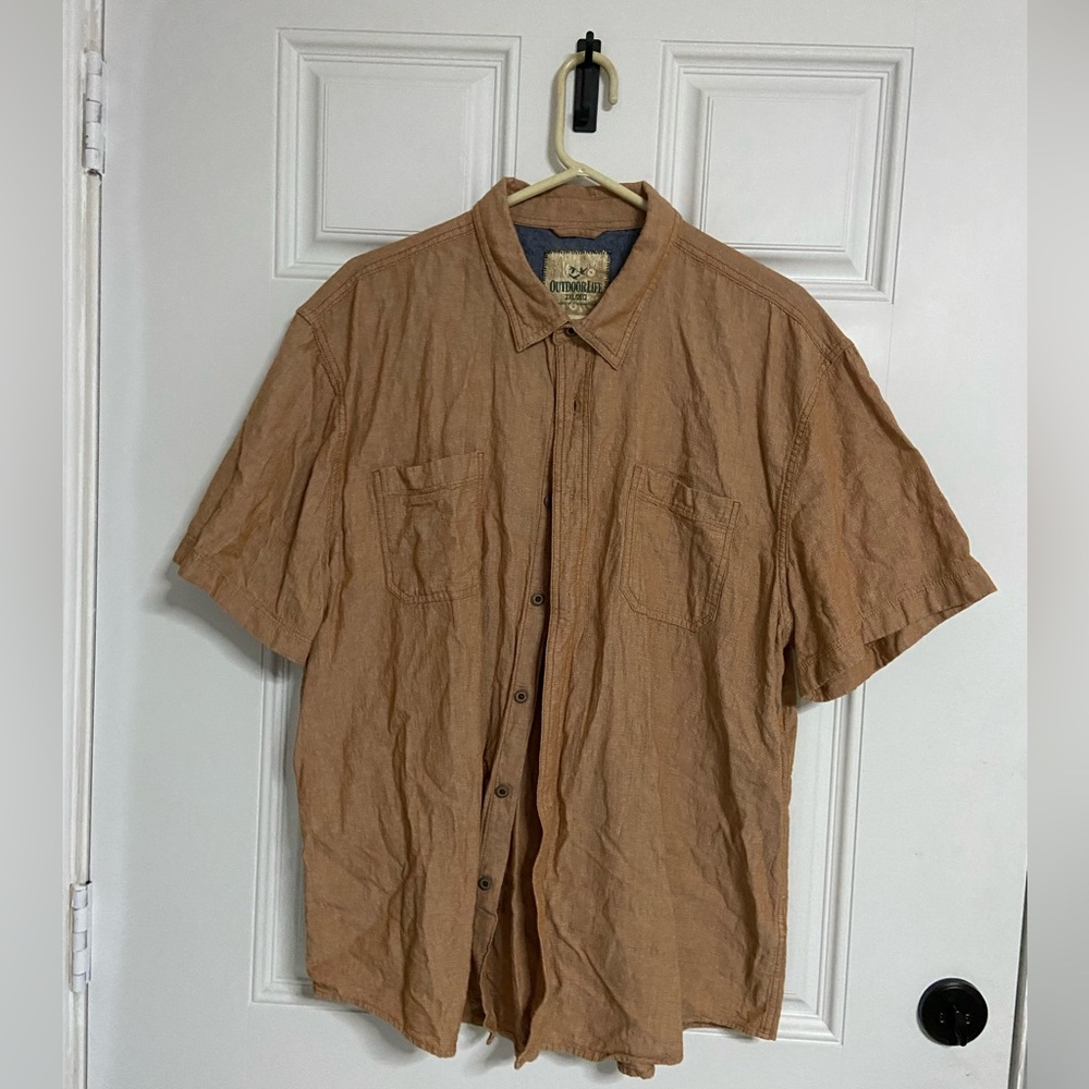 OUTDOOR LIFE Terracotta Brown Short Sleeve Button Up Shirt